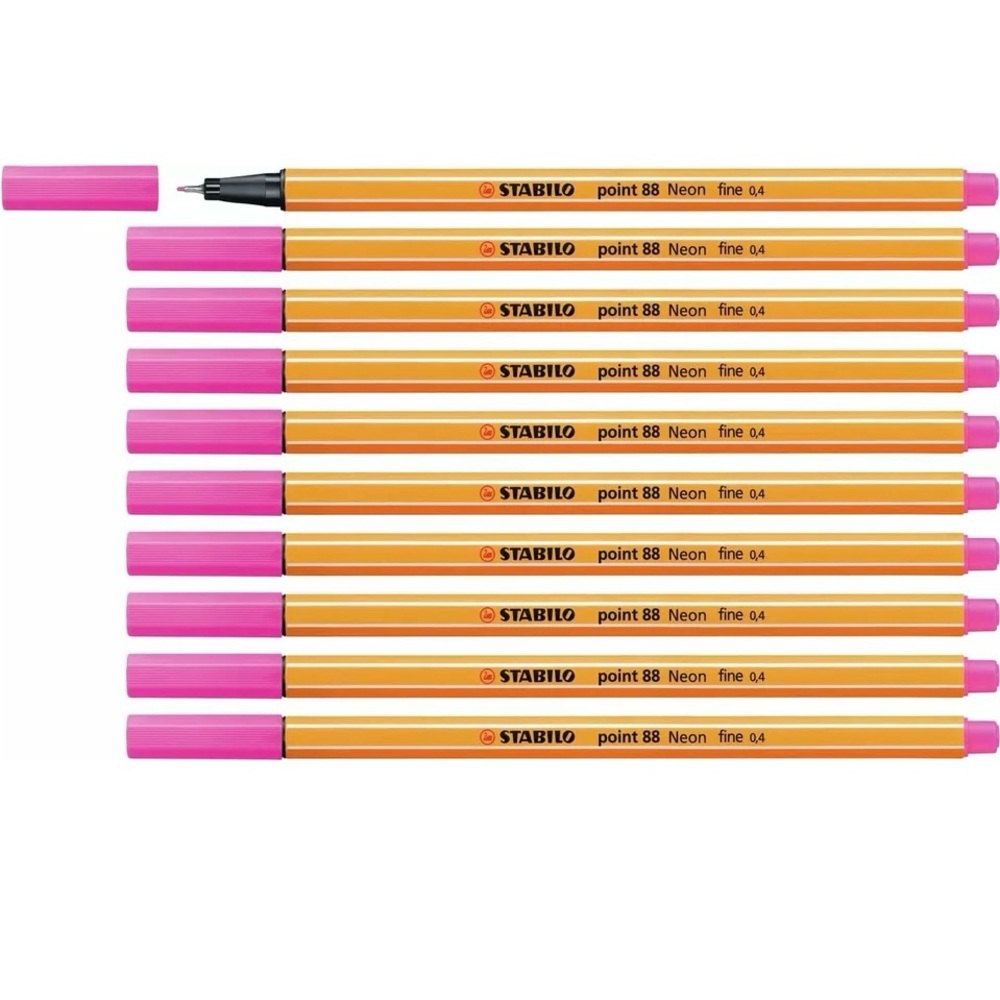 NEW 18 PINK Stabilo Pens Markers Fineliners Fine Tip 0.4mm Point 88